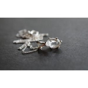 Sterling Silver Raw Alternative Diamond Necklace